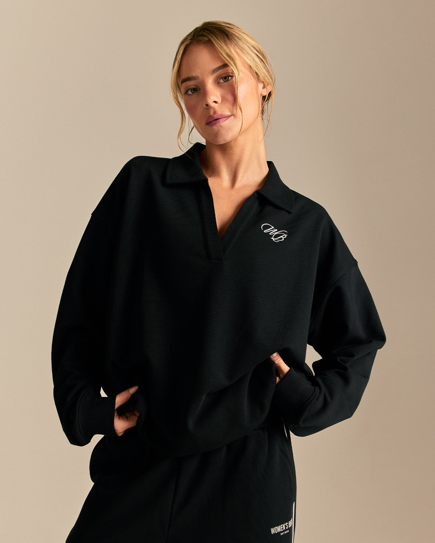 Comfort Lightweight Henley Sweat | Black (1/6)
