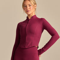 FormFlex Long Sleeve Zip Through Jacket | Deep Berry (1/6)