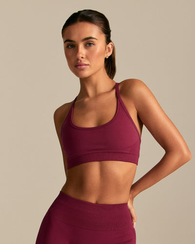 Define 2.0 Double Cross Back Bra | Deep Berry (1/6)