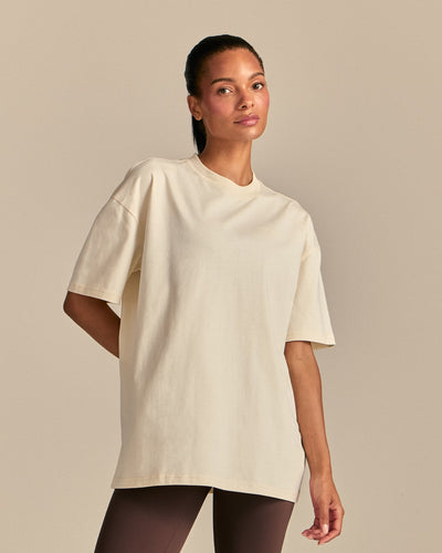 Comfort Oversized Wellness Short Sleeve T-Shirt | Coconut White (1/6)