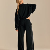 Comfort Lightweight Henley Sweat | Black (2/6)