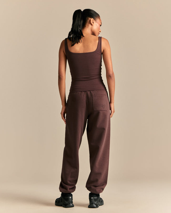 Smooth Contour Midi Square Neck Tank | Cocoa Powder (3/6)