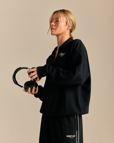 Comfort Lightweight Henley Sweat | Black (6/6)