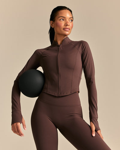 FormFlex Long Sleeve Zip Through Jacket | Cocoa Powder (6/6)
