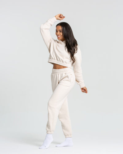 Comfort Cropped Hoodie Sand Women s Best