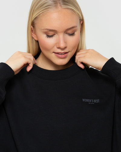 Black crew neck sweatshirt womens deals