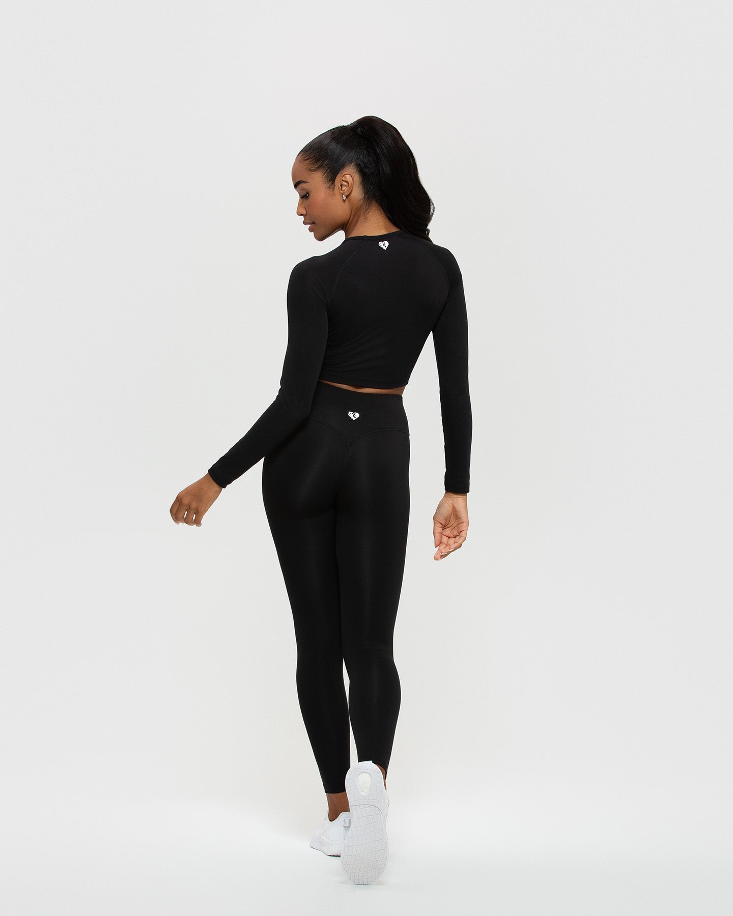 Hammered Satin Long Sleeve Crop Top
