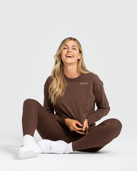 Comfort Oversized Long Sleeve T-Shirt | Walnut Brown