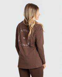 Comfort Oversized Long Sleeve T-Shirt | Walnut Brown