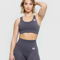 Power Seamless Sports Bra | Charcoal