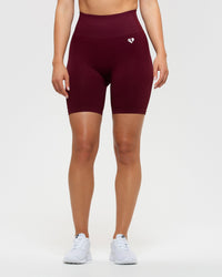 Power Seamless Cycling Shorts | Dark Cherry