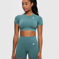 Power Seamless Short Sleeve Crop Top | Sea Pine